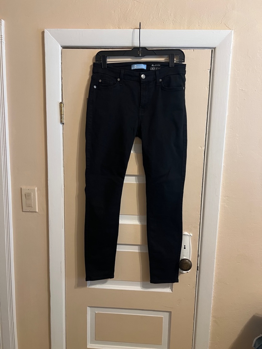 7 For All Mankind Black Skinny Jeans